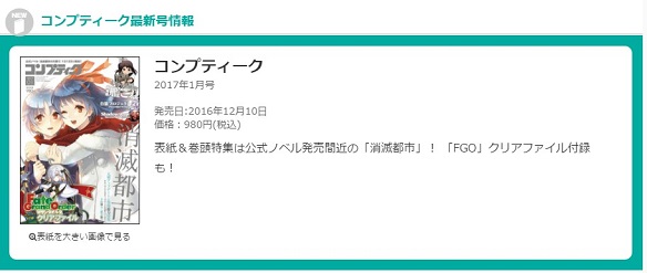 FGO　コンプティーク　サンタオルタのクリアファイル