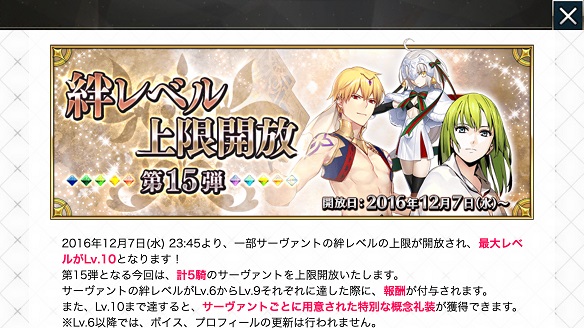 FGO絆レベル上限開放1