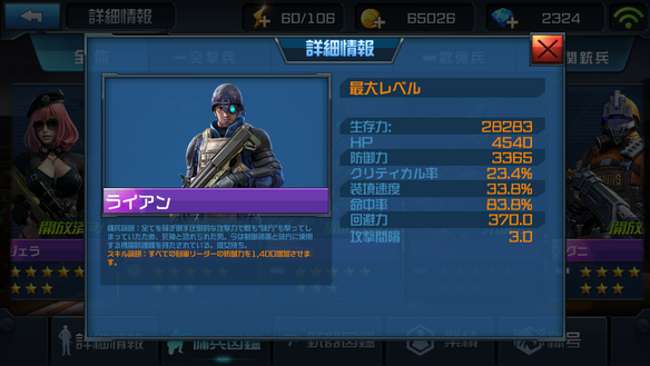 ライアンのステータス