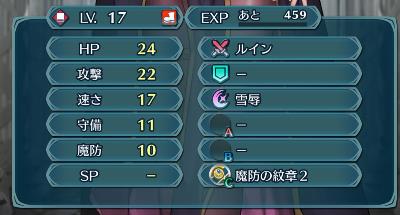 「サーリャ」のステータス