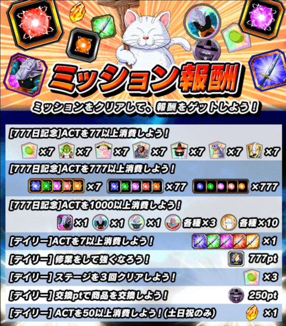 リリース777日記念ミッション