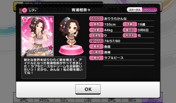 有浦柑奈プロフィール