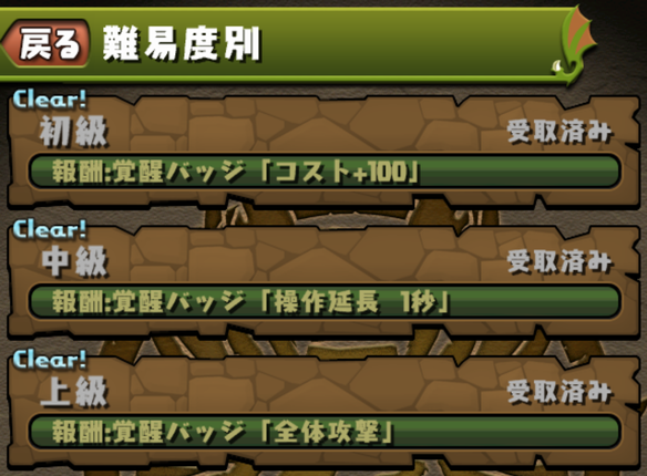 難易度別クリアで入手できる覚醒バッチのおさらい！