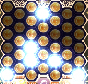 アルデバランのスキル使用後。出現率アップ後の操作でできた爆弾を綺麗に消してくれる。