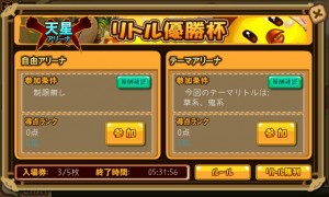 自由アリーナとテーマアリーナに分かれて戦う「戦神大会」。