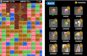 タップ操作のみでブロックを消してキャラを移動させるパズルゲーム。