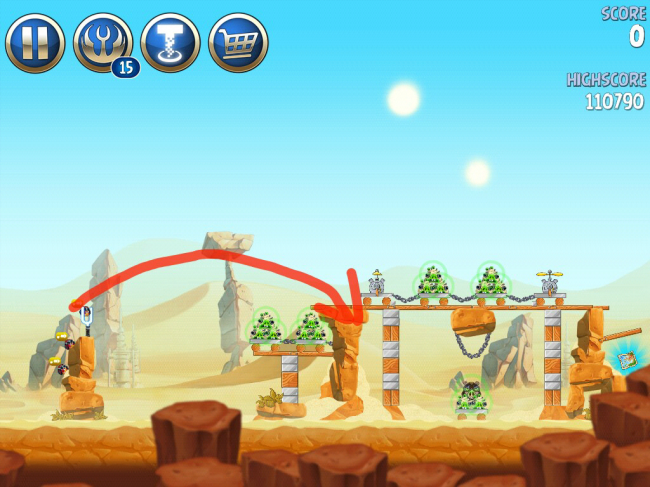 Angry Birds Star Wars II（アングリーバードスターウォーズ2）攻略画像ESCAPE TO TATOOINE　B-2-10攻略