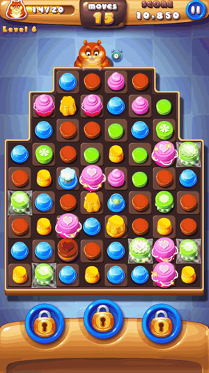 かわいいスイーツの3マッチパズル！