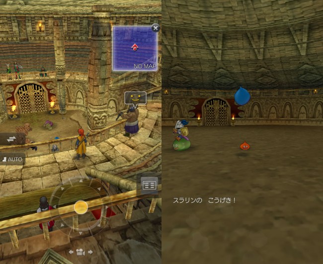 dq8_49　ドラゴンクエスト8 スマホリメイク版 攻略 第5回 トロデーン城/月影のハープを獲得/モグラのアジト/メダル王女の城/ベルガラック/モンスターバトルロード　世界各地でモンスターを仲間にし、パーティを編成して戦わせよう。