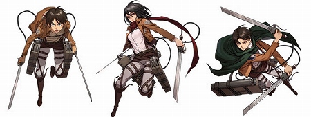 左からエレン、ミカサ、リヴァイ 左からエレン、ミカサ、リヴァイ