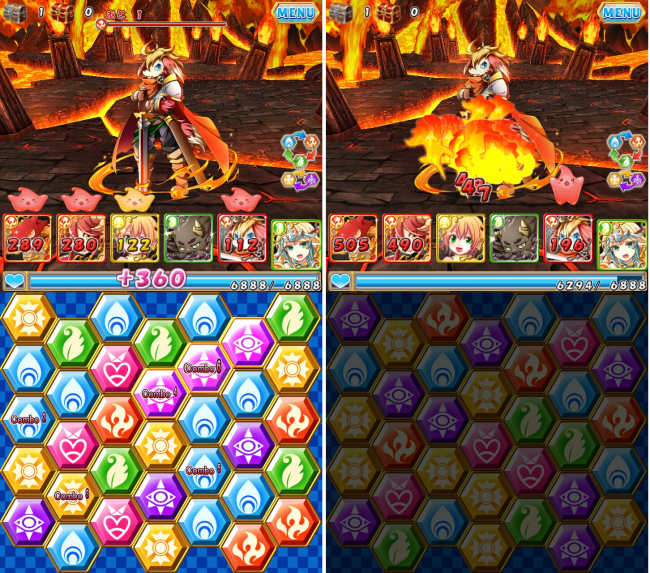 パズルをそろえて攻撃！