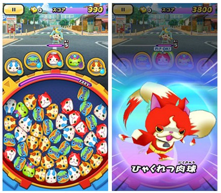 妖怪5体でチームを組み、パズルでバトル！