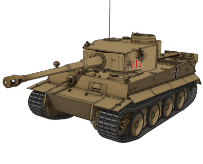 ティーガーⅠ 画像出典：http://girls-und-panzer.jp/mecha_kv2.html