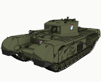 チャーチル歩兵戦車 Mk.VII（聖グロリアーナ女学院） 画像出典：http://girls-und-panzer.jp/