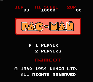 パックマン　ニンテンドークラシックミニファミリーコンピュータ　レトロゲーム