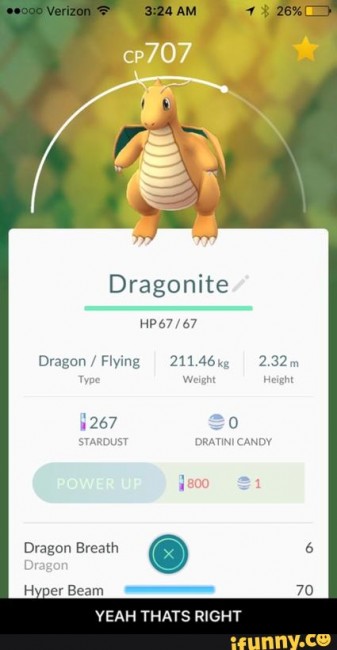 スマホゲーム　ポケモンGO　カイリュー