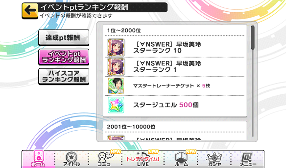 イベントptランキング