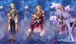 月下の妖かし桜verハク。左から通常、太陽、月。