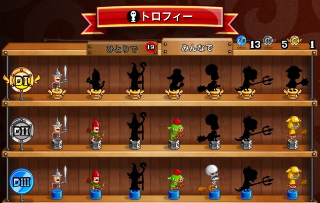 トロフィーバトル、城ドラ