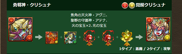 パズドラクリシュナ進化素材