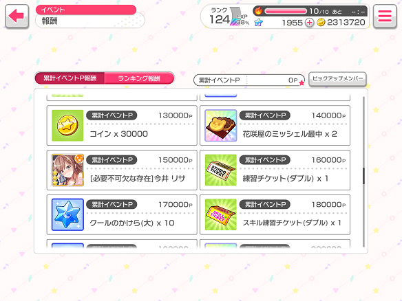 イベントポイント報酬
