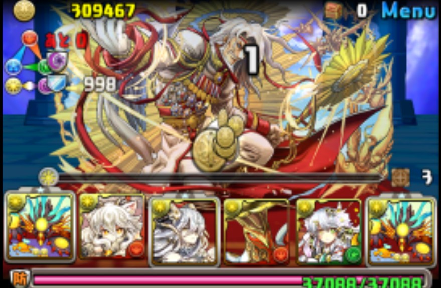 【パズドラ】後半はやはり難しい！一度きりの異聖の天上宮殿最上層まで攻略してみたの画像