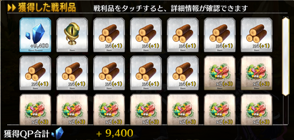 【夏イベ】密林嵐級クリア報酬例