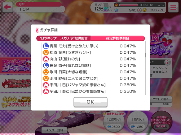 確率一覧