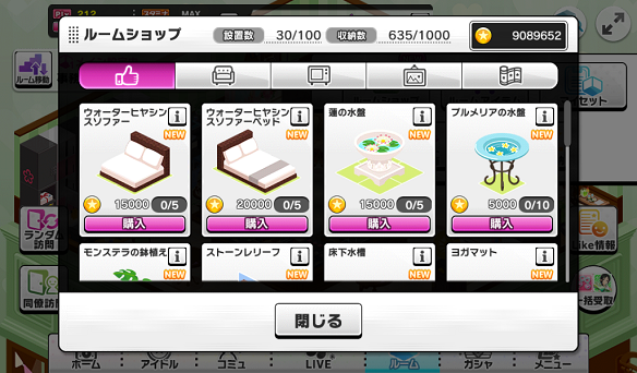 追加ルームアイテム一覧