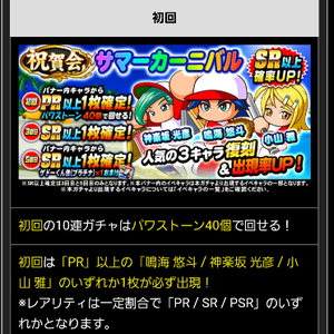 初回はPR1枚
