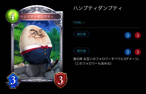 ハンプティダンプティのカードステータス情報