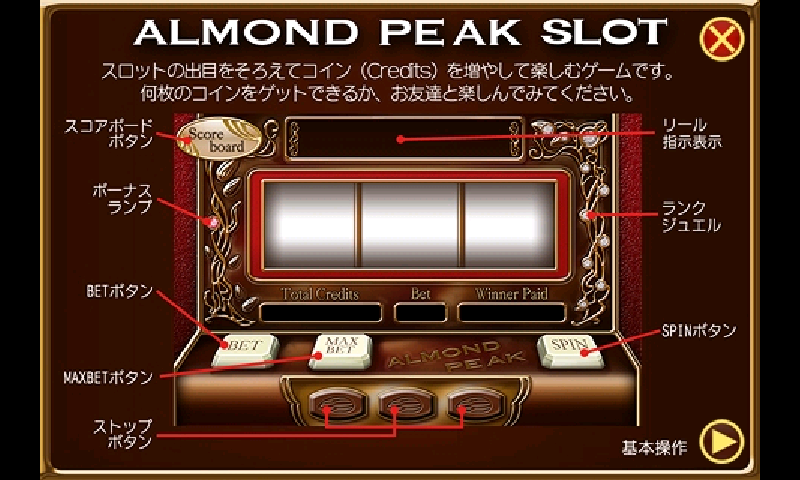 androidアプリ アーモンドピーク スロット攻略スクリーンショット1