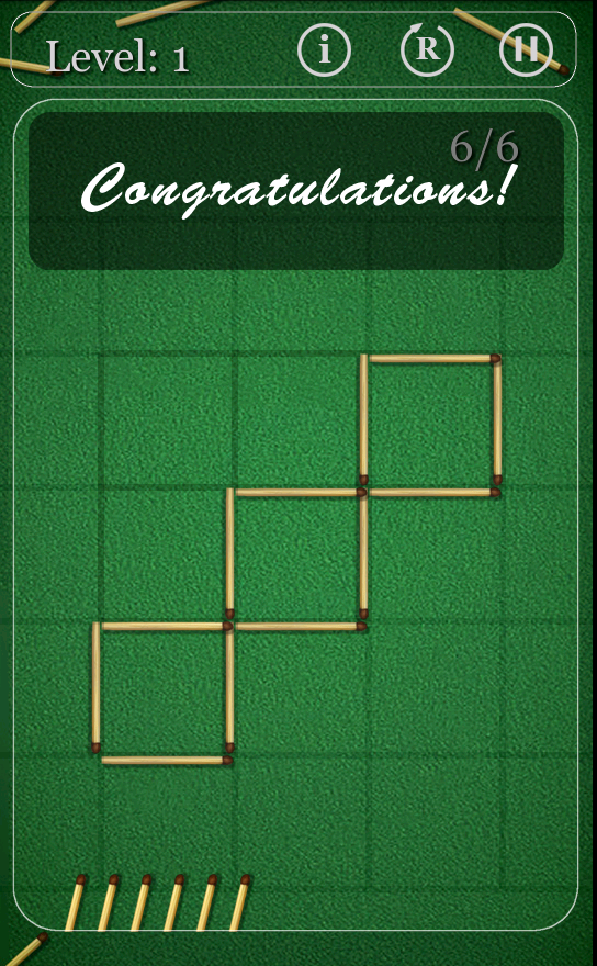 androidアプリ マッチ棒パズル攻略スクリーンショット2