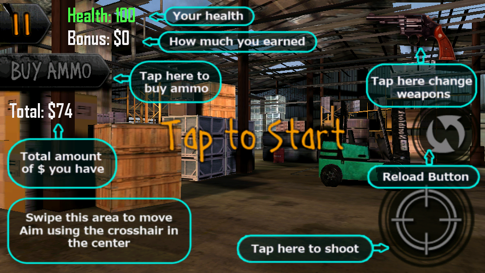 androidアプリ Dead Shot Zombies 2攻略スクリーンショット2