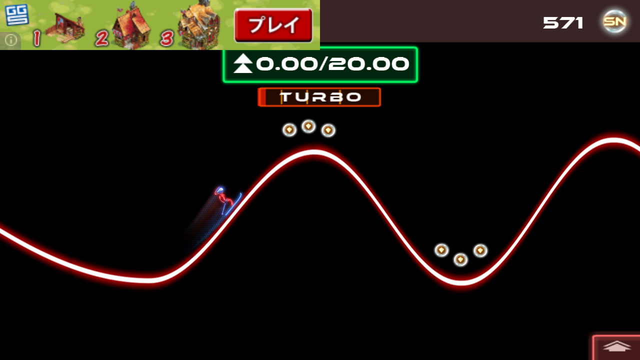 androidアプリ Neon Ski攻略スクリーンショット1
