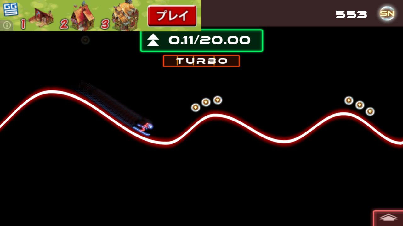 androidアプリ Neon Ski攻略スクリーンショット2