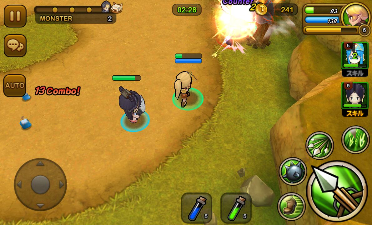 大乱闘RPGガーディアンハンター androidアプリスクリーンショット1