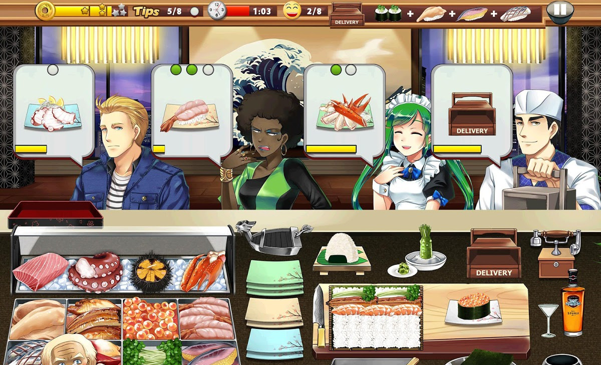androidアプリ Sushi Diner - Fun Cooking Game攻略スクリーンショット6