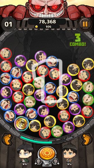 androidアプリ 進撃の巨人 チェインパズルフィーバー（チェンパズ）攻略スクリーンショット5