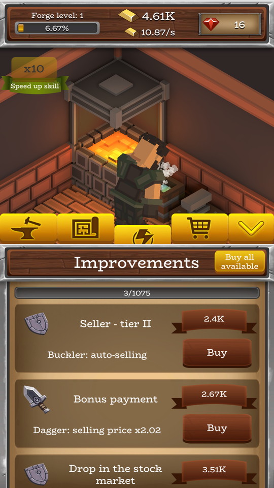 androidアプリ ForgeCraft -Idle Tycoon-（フォージクラフト）攻略スクリーンショット2