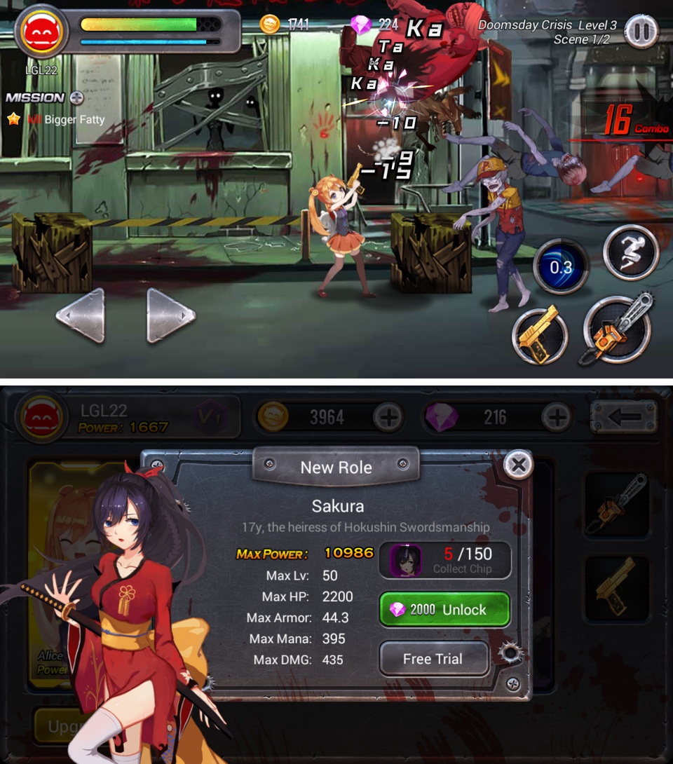 The Girls：Zombie Killer（ザ・ガールズ） androidアプリスクリーンショット2