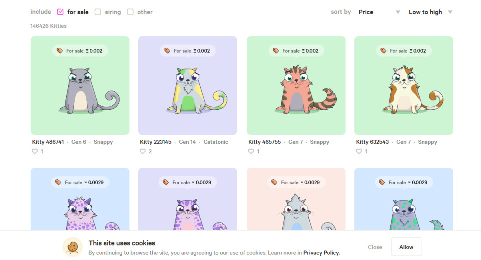クリプトキティーズ（CryptoKitties）