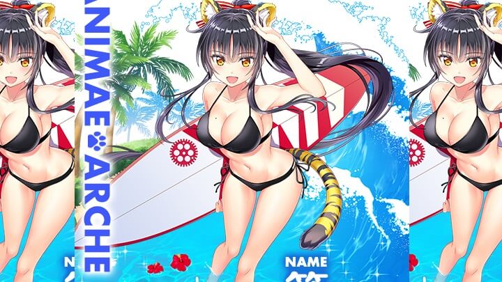 サーファースキンの「篝（かがり）」（CV：白石涼子）登場！ケモミミに水着で夏を満喫できるアニマル美少女育成RPG『アニマエ・アルケー （アニアル）』の画像