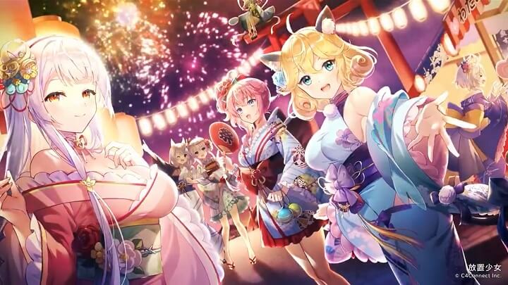 浴衣の美少女たちと過ごす夏祭り開催!「夏の風物詩」に「手作りかき氷」など暑さを吹き飛ばすイベントだらけな美少女放置育成RPG『放置少女 ~百花繚乱の萌姫たち~』