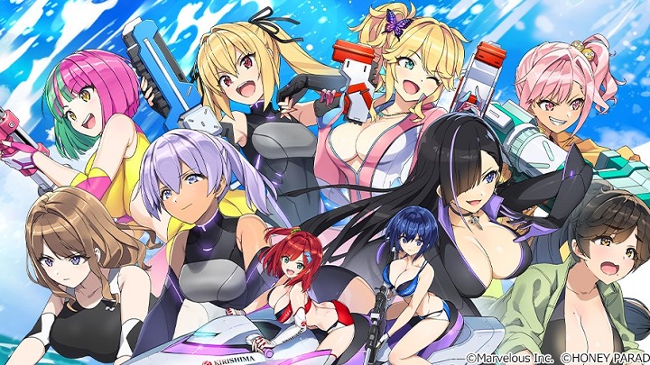 濡れ濡れで揺れ揺れな美少女×水上バトル!育成に着せ替えも楽しいジェットバトルRPG『ドルフィンウェーブ』