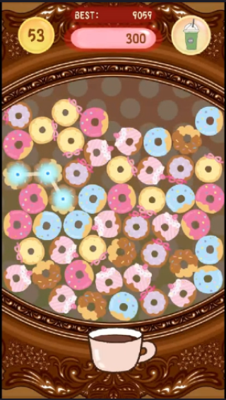 マッチパズルゲーム　Dooonuts !の画面