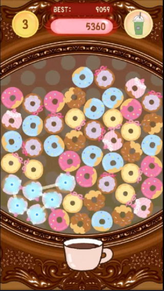 マッチパズルゲーム　Dooonuts !の画面