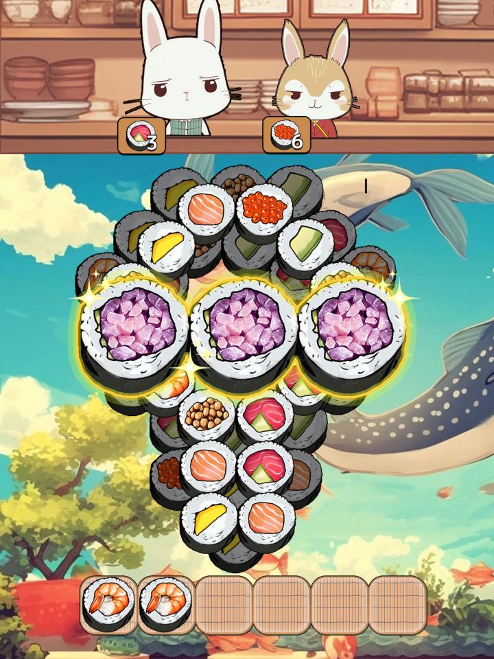 すしトリプルマッチパズルー寿司３巻（すしさんかん）の画面