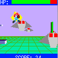 スペースハリアーの当時のゲーム画面