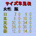 サイズ早見表の当時のゲーム画面3